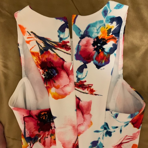 Aqua dress with flower print, great for honeymoon - Picture 3 of 3